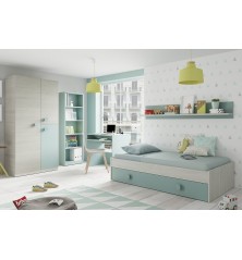 Cama Doble juvenil+estanteria SNUBA Acqua dormitorios juveniles 169,00 € 139,67 €