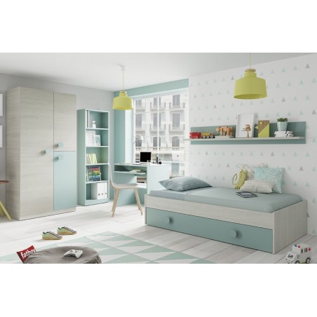 Cama Doble juvenil+estanteria SNUBA Acqua dormitorios juveniles 169,00 € 139,67 €