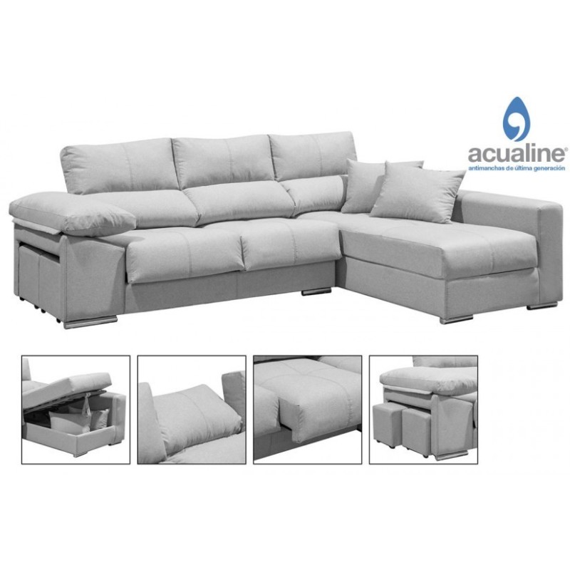 Sofá chaiselongue derecha copi gris