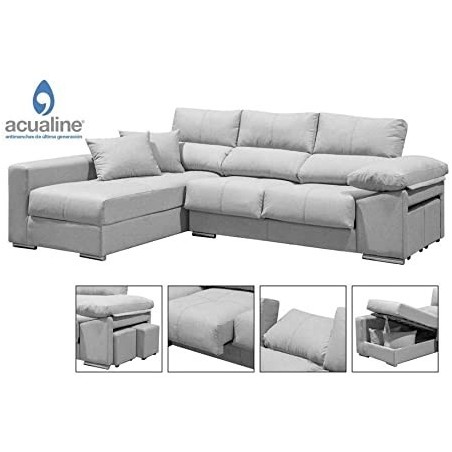 Sofá Chaiselongue Izquierdas Copi Gris con Arcon