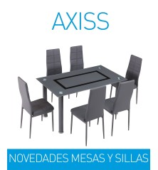 Mesa de comedor fija axiss cristal y negro