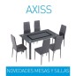 Mesa de comedor fija axiss cristal y negro