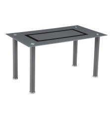 Mesa de comedor fija axiss cristal y negro