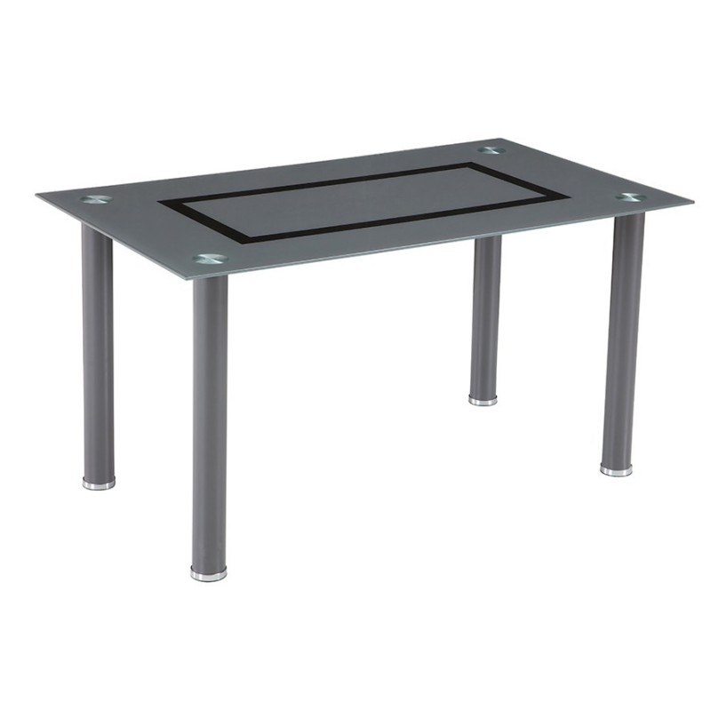 Mesa de comedor fija axiss cristal y negro