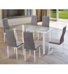 Conjunto de Oferta mesa comedor+6 sillas modelo Juri blanco