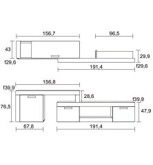 Salon argos extend 3 en blanco mate/bocamina