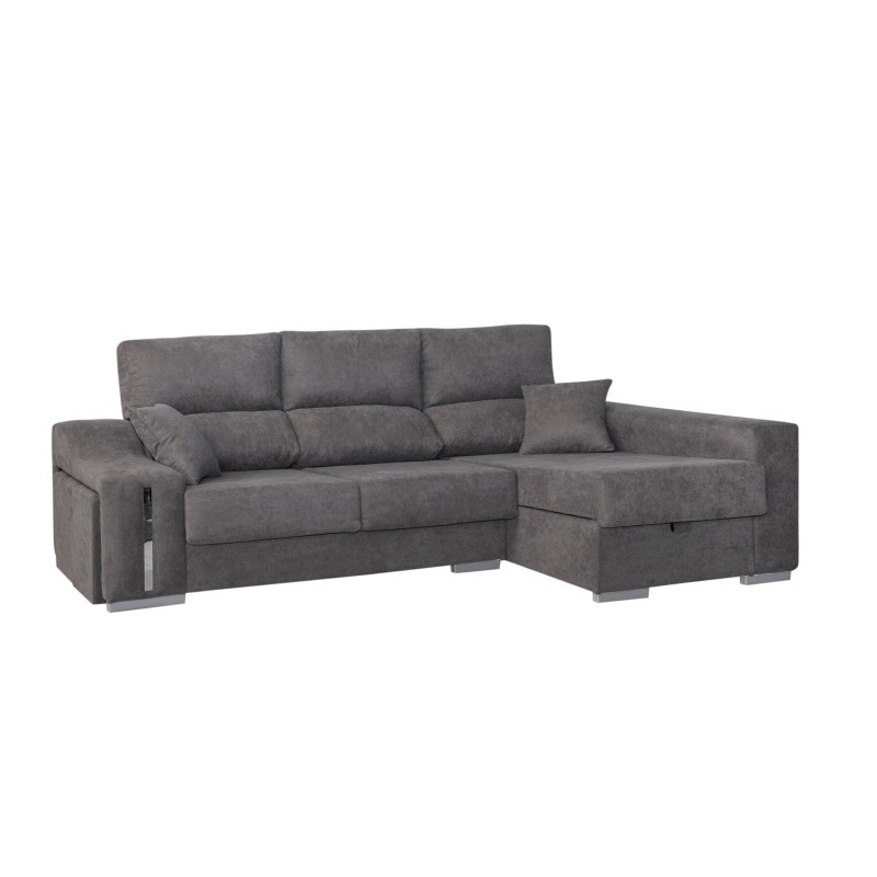 Chaiselongue oscar derechas con arcon color gris antracita y gris plata