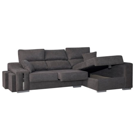 Chaiselongue oscar derechas con arcon color gris antracita y gris plata