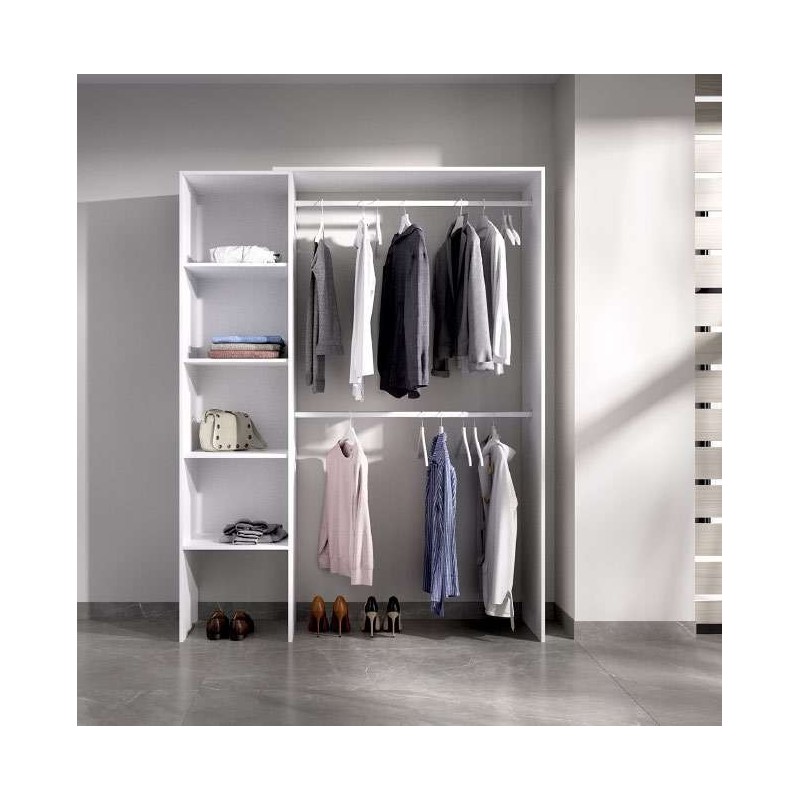 Vestidor sin cortina modelo suit de 140 en blanco