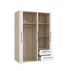 Armario W1 puertas batientes y cajones de145x200x59 sonoma y blanco