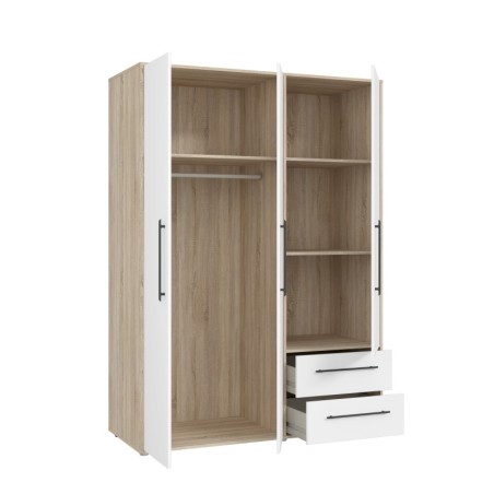 Armario W1 puertas batientes y cajones de145x200x59 sonoma y blanco