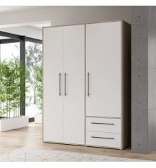 Armario W1 puertas batientes y cajones de145x200x59 sonoma y blanco